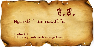 Nyirő Barnabás névjegykártya